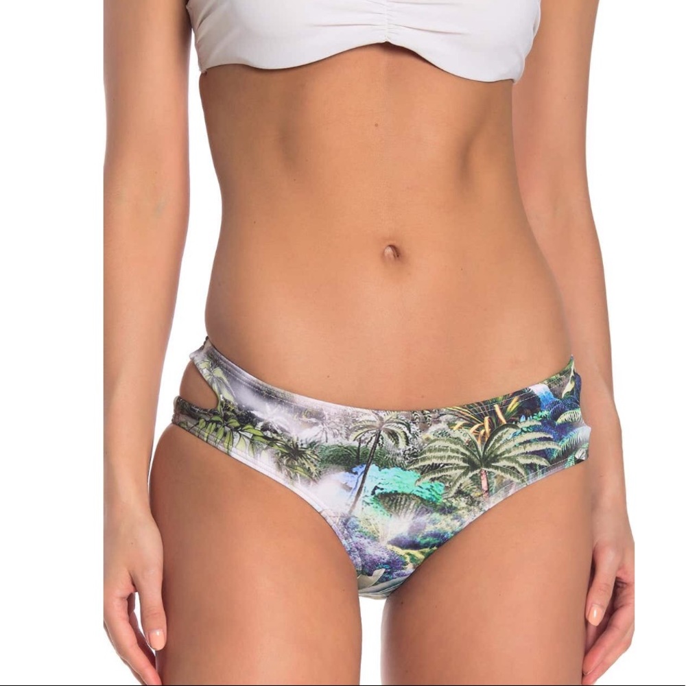 The Bikini Lab Cutout Jungle Print Bikini Bottoms